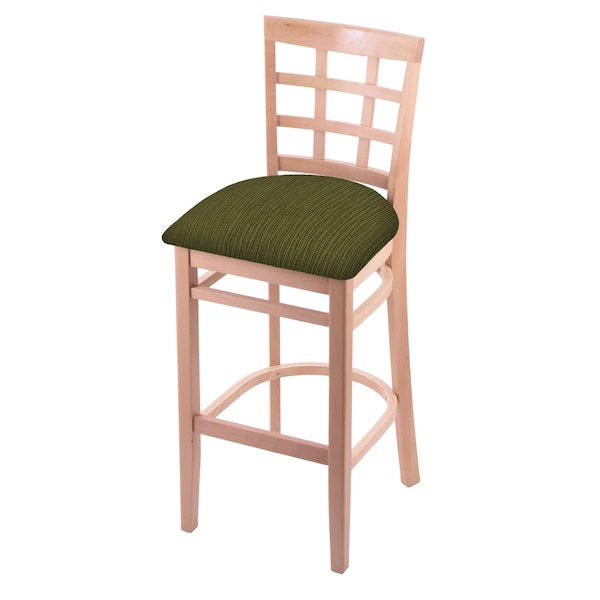 25" Counter Stool, Natural Finish, Graph Parrot Seat